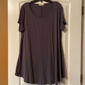 Flowy Tunic Top Slate Gray
